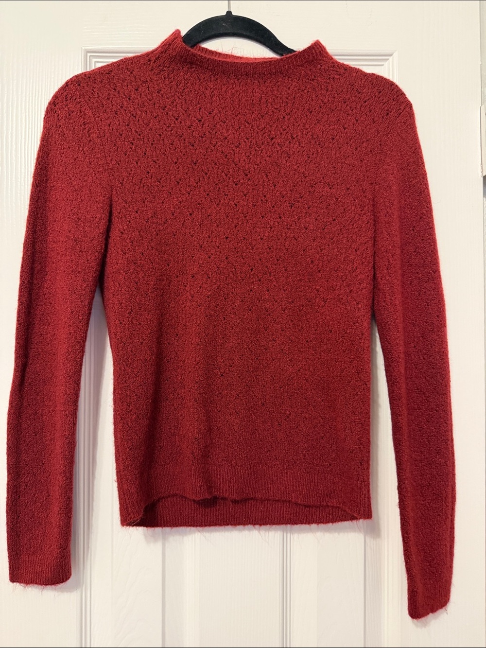 Ann Taylor Deep Red Mock Turtleneck Sweater
